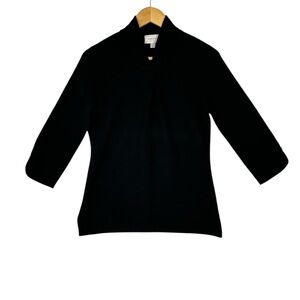 Nordstrom Collection Sweater Womens S Black Cashmere Pullover Twist Neck Luxury